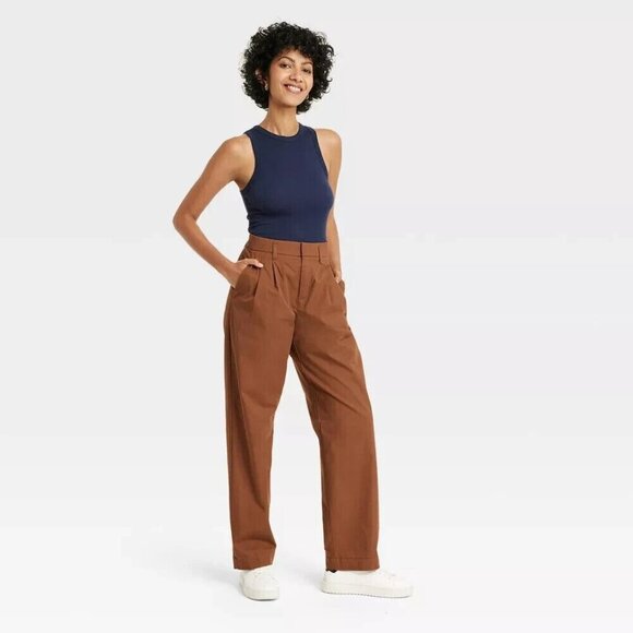 Large - Womens Slim Fit Ribbed High Neck Tank Top - A New Day - Navy Blue - Picture 2 of 6